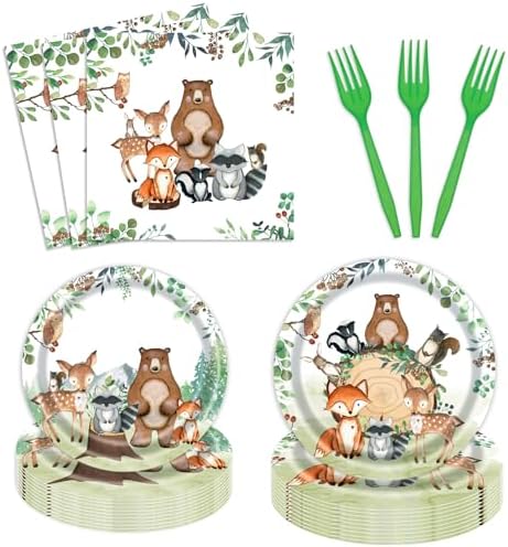 Amazon: Kate Aspen 62 Piece Woodland Baby Shower Tableware Party