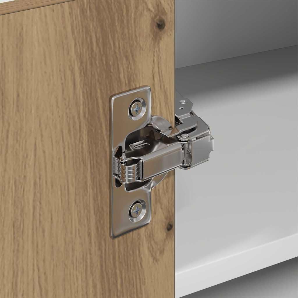 vidaXL Hängeschrank Artisan-Eiche und Weiß 57 x 57 x 40 cm, Moderne Küchenschränke, rechteckig, viel Stauraum, langlebige Materialien, Coole Lösungen für Deine Wohnung