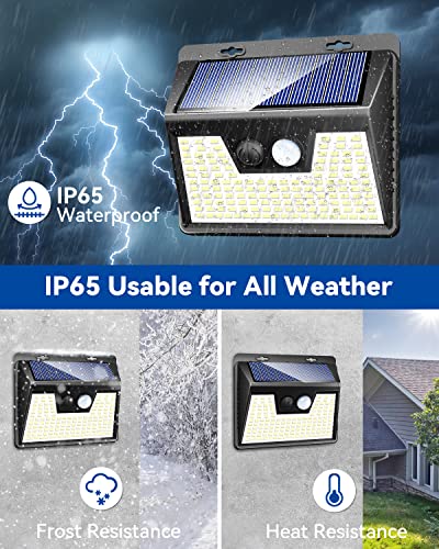 image for Peasur 2 Pack Solar Lights Outdoor Motion Sensor, 140 LED Solar Powere