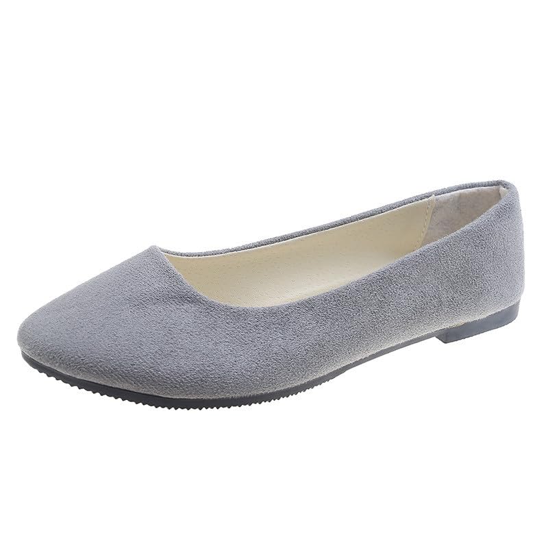 Flat Shoes for Women Comfortable Slip on Shallow Shoe Women's Flats Casual Dressy Suede Lightweight Single-Shoes