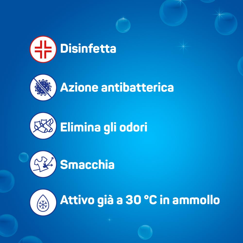 Napisan Extra Protection Additivo Lavatrice, Additivo Disinfettante Lavatrice in Polvere Battericida, 6 Confezioni da 1100gr di Additivo in Polvere Lavatrice