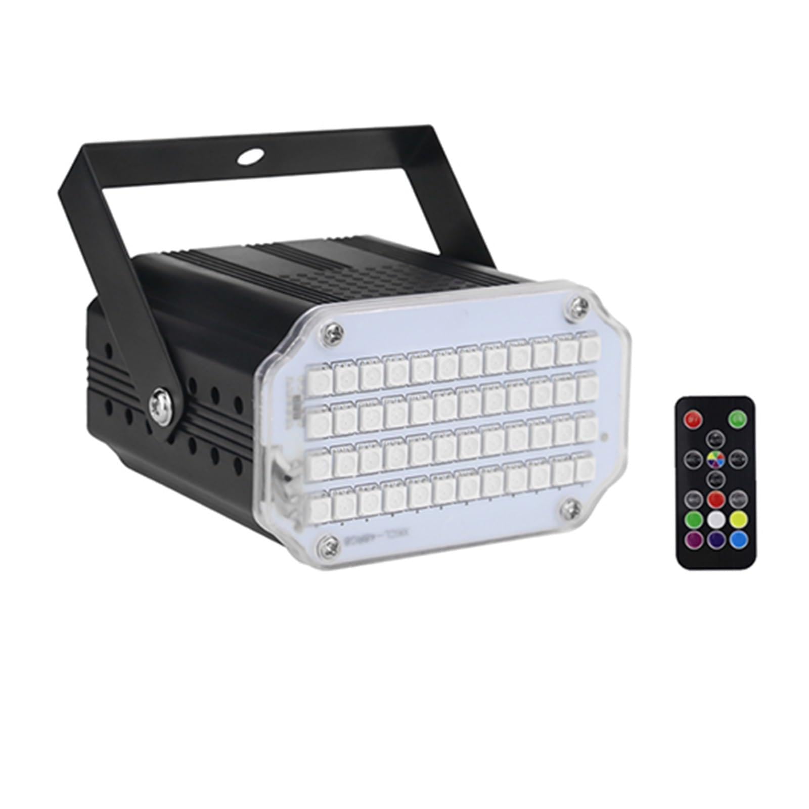 PrzenośNe OśWietlenie Imprezowe, 48 LED RGB UV białe światła stroboskopowe Disco impreza z dj-em wakacje świąteczna muzyka klubowa aktywowana dźwiękiem lampa błyskowa efekt oświetlenia scenicznego łAt