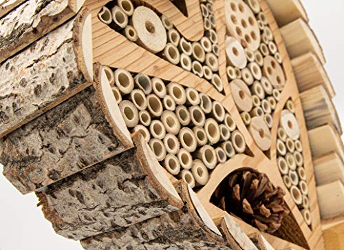 Mason Bee House For Outdoors - Large Heart - Shaped Bee And Insect Hotel - Handmade With Natural Bark, Cedar Wood & Bamboo Nesting Tubes - Beautiful Bee Houses For The Garden By Bugtique #TOP4