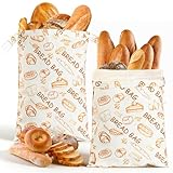 Bienenwachs Brotbeutel 2 Stücke, 43x33cm Groß, Bienenwachsbeutel für Brot Wiederverwendbare Bio-Baumwolle mit Naturwachs-Beschichtung, ideal zur Brotaufbewahrung & Frischhalten