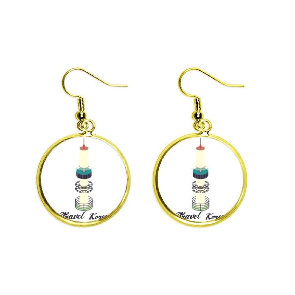 Pendientes de torre de Seúl joya dorada ideal para regalar a viajeras 2