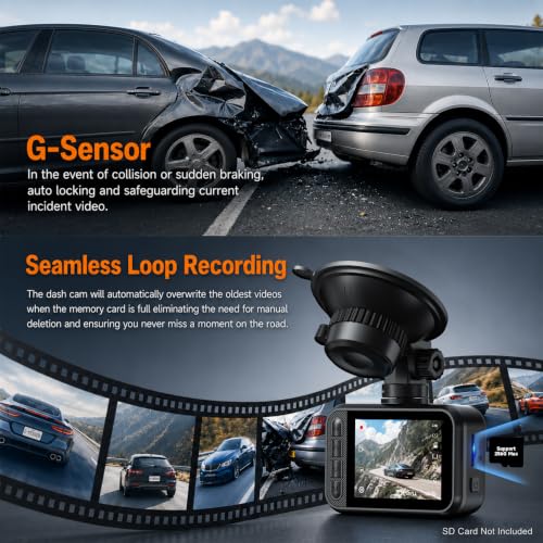 Dash Cam Front and Rear 2.5K+1080P