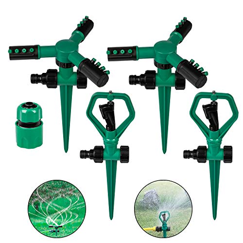 Lattook Lawn Sprinkler, 360°Automatic Rotating Adjustable Garden Sprinkler Irrigation System Covering Large Area, Garden Hose Sprinkler for Yard Kids Summer Outdoor Game Waterpark Toys Accessories