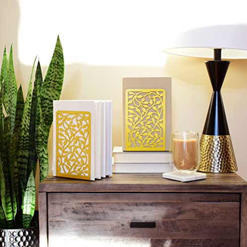 Cnk Book Ends Bookends For Decorative Books Holder Bookend Shelves End Hold Heavy Duty Holders Stoppers Metal Stopper Cute Boho Bookshelf Holds Cookbook Office Home Set Of 2 Bookends Pair Gold #TOP6