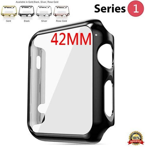 Protective Case for Apple Watch Case 42mm Series 1, Bumper for Apple Watch 42mm Snap on Face Cover Full Coverage Screen Protector of Thin Plated Case PC for iWatch/Sport/Edition 2015 - Black