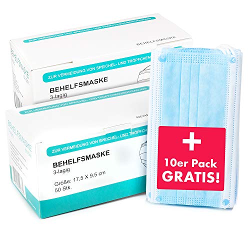 100 Stück Einmal Mundschutz + 10 Stück GRATIS  Einweg Mundbedeckung aus Vlies (Versand aus Deutschland) (100 Stück + 10 Gratis)