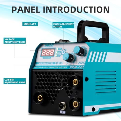 TTAMPLAR MIG Soldador sem gás 140A 110V MIG/Stick/Lift TIG Soldador 3 em 1 Flux Core Wire Welding Ma