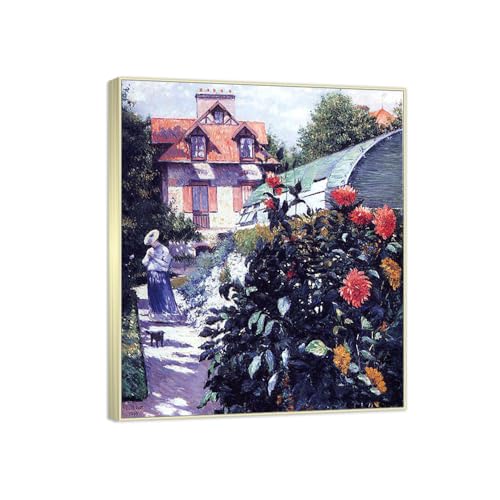 Tableau de maître Dahlias Caillebotte toile tendue haut de gamme