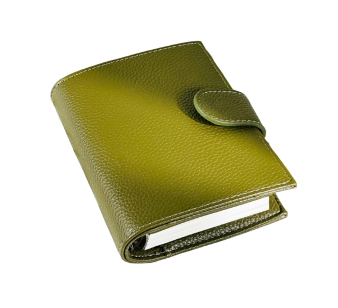 A7 Personal Organizer, Double Ring, Soft Leather PU Cover, Vintage Design, Pen Holder & Card Storage, Refill, Convenient, Portable, Business Notebook, For Men & Women (Olive Green