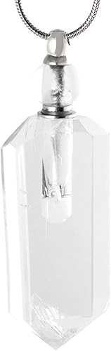 Miniatura 9 de TUMBEELLUWA Collar con colgante de piedra de aromaterapia con difusor de aceites esenciales, unisex, collar de piedras preciosas de punto de cristal