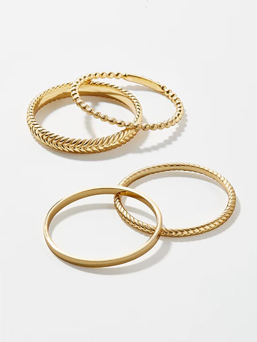 14K Gold Filled Rings for Women, Dainty Stacking Rings for Women, Thin Gold Band Ring Plain Statement Ring Comfort Fit Size 6 to 11 - Image 6