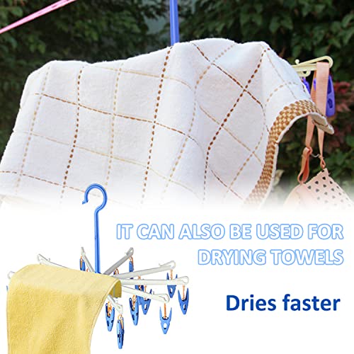 Sockentrockner im 2er-Pack, drehbarer Wäscheständer, winddichter Hakenaufhänger, hängende Wäschesocken, tragbarer Wäscheständer, Innen- und Außentrockenständer für Unterwäsche, Socken, Kleidung.