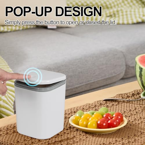 Caneca de basura mini escritorio plástico con tapa 2 L miniatura 5