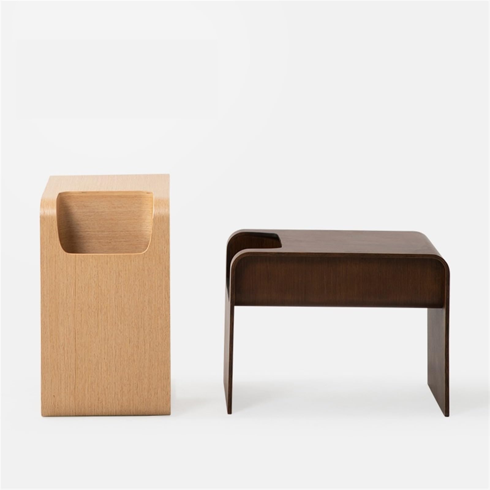 Tables d'appoint Côté canapé en Bois en Forme de C Plusieurs, Mini Table d'angle Mobile, Petite Table Simple, Table de Chevet de Chambre à Coucher Tables Basses de Salon (Color : B)