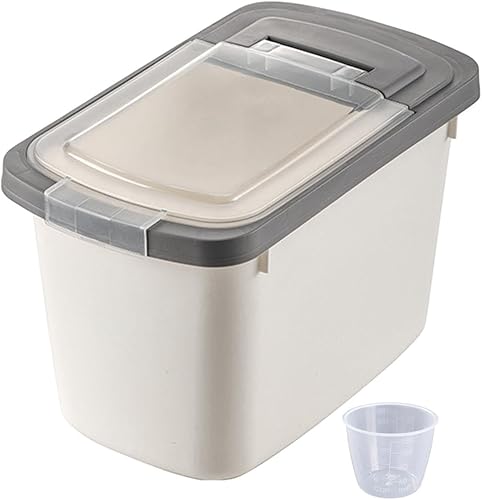 Miniatura 6 de Gazechimp Contenedor de almacenamiento de arroz de grano, Caja de almacenamiento de alimentos para mascotas, Dispensador hermético de granos