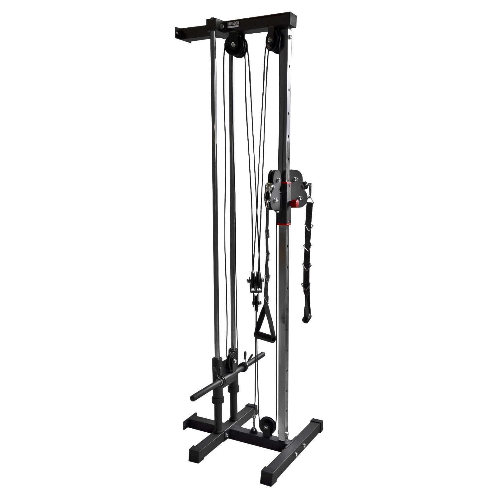 Hansson Sports® Kraftstation mit Latzug Kabelzug Seilzug zur Wandbefestigung Latzugmaschine Latzugturm Kabelzugturm