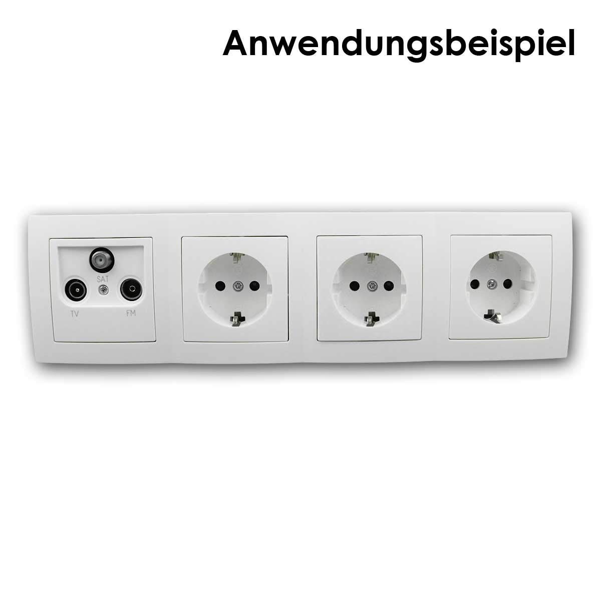 FLAIR Set "Einfamilienhaus, Klem" 95-teilig weiß Klemmanschluss, Steckdose + Lichtschalter, Doppelrahmen, Steckdose mit Kindersicherung, Unterputz, Antennedose, Vierfachrahmen weiß, Serienschalter