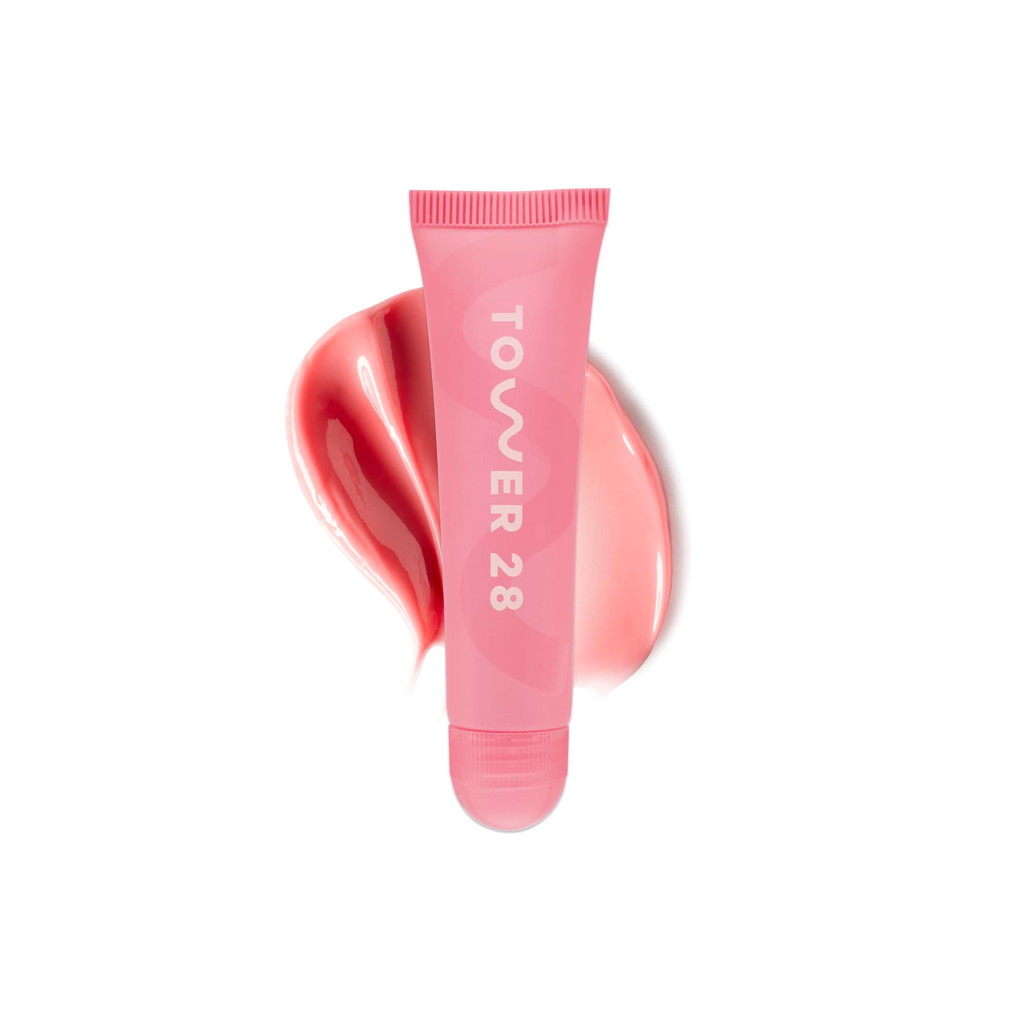 Tower 28 LipSoftie Hydrating Tinted Lip Treatment Balm, Moisturizing Lip Mask for Chapped Lips - Watermelon Kiwi Flavor, Sheer Baby Pink Gloss (Watermelon Kiwi)