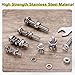 uxcell M8 x 60mm Flanged Hex Head Bolts, 10Pcs 304 Stainless Steel Flange Hexagon Screws with Nuts, Flat & Lock Washers, Fully Threaded, for Machinery Industry Home Appliances