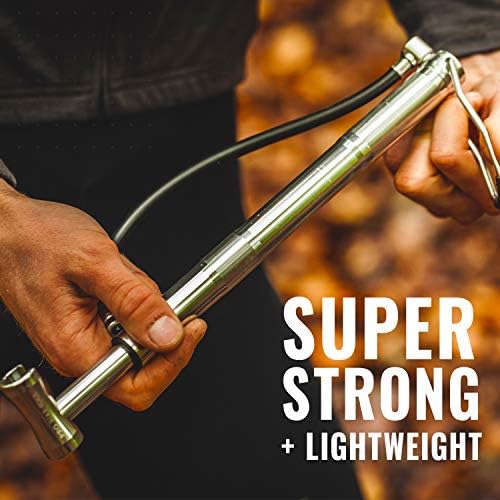 Mini Floor Bike Pump, Super Fast Tyre Inflation, Secure Presta and Schrader Valve Connection. High Pressure Bicycle Pump with Stabilizing Foot Peg for Road, Mountain, Touring, Hybrid and Fat Tyres