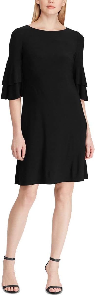 Ralph Lauren Womens Solid Sheath Dress, Black, 4