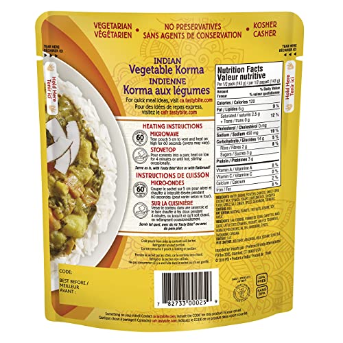 Tasty Bite Indian Entrée Vegetable Korma, 10 Oz Pouch #TOP1