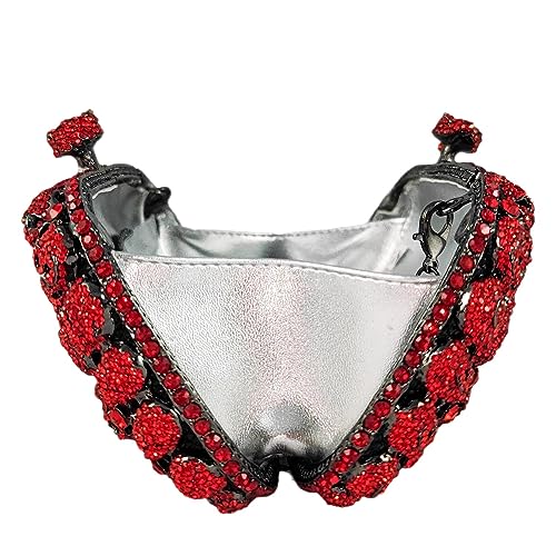 Image of Boutique De FGG Skull Crystal Clutch Purse for Women Formal Rhinestone Clutch Evening Bag Halloween Minaudiere Handbag,Mini