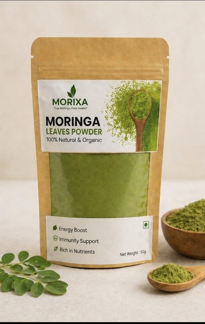 MORIXA “Moringa Leaves Powder 100g (50g x 2) | 100% Natural & Organic | Combo Pack”