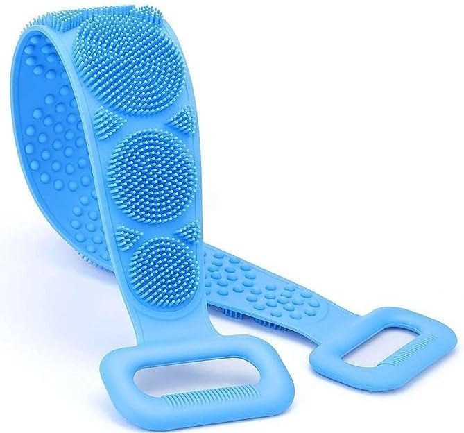 Dealsure Back Scrubber for Bathing Silicone Body Brush Belt | Double Sided Silicone Body Scrubber For Bathing with Soft Bristles & Massage Bumps | Body Back Scrubber Bath Brush for Men & Women