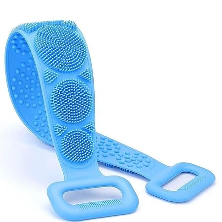 Dealsure Back Scrubber for Bathing Silicone Body Brush Belt | Double Sided Silicone Body Scrubber For Bathing with Soft Bristles & Massage Bumps | Body Back Scrubber Bath Brush for Men & Women