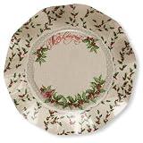  Piatti Piani di Carta a Petalo Natale Shabby Christmas 21 cm 10 Pz