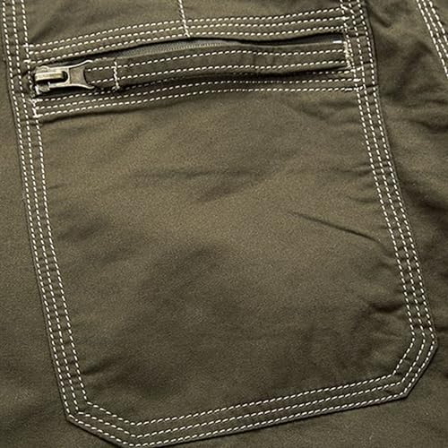 Bermudas de algodón con bolsillo de cremallera seguro y ajuste relajado de sarga 6