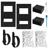 tuvisin Aquarium Filter Media Replacement Compatible with Fluval Flex (15 Gal) Desktop Aquarium,2 A1375 Foam Filter, 2 Carbon Filter Refills, 2 Ceramic Rings and 2 Filter Cord