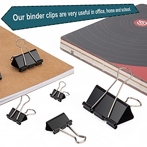 110Pcs – Binder Clips Assorted Sizes, Metal Binder Paper Clips, Black Paperclips For Paperwork, Chip Bags, Office, Document, Teacher, And School Supplies #TOP4