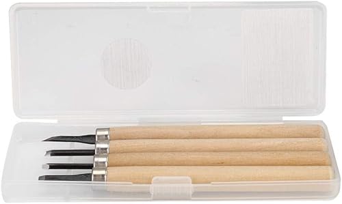 4 unids herramientas de tallado de madera sacapuntas manual sello de goma cuchillos tallado herramientas para principiantes aficionados profesionales