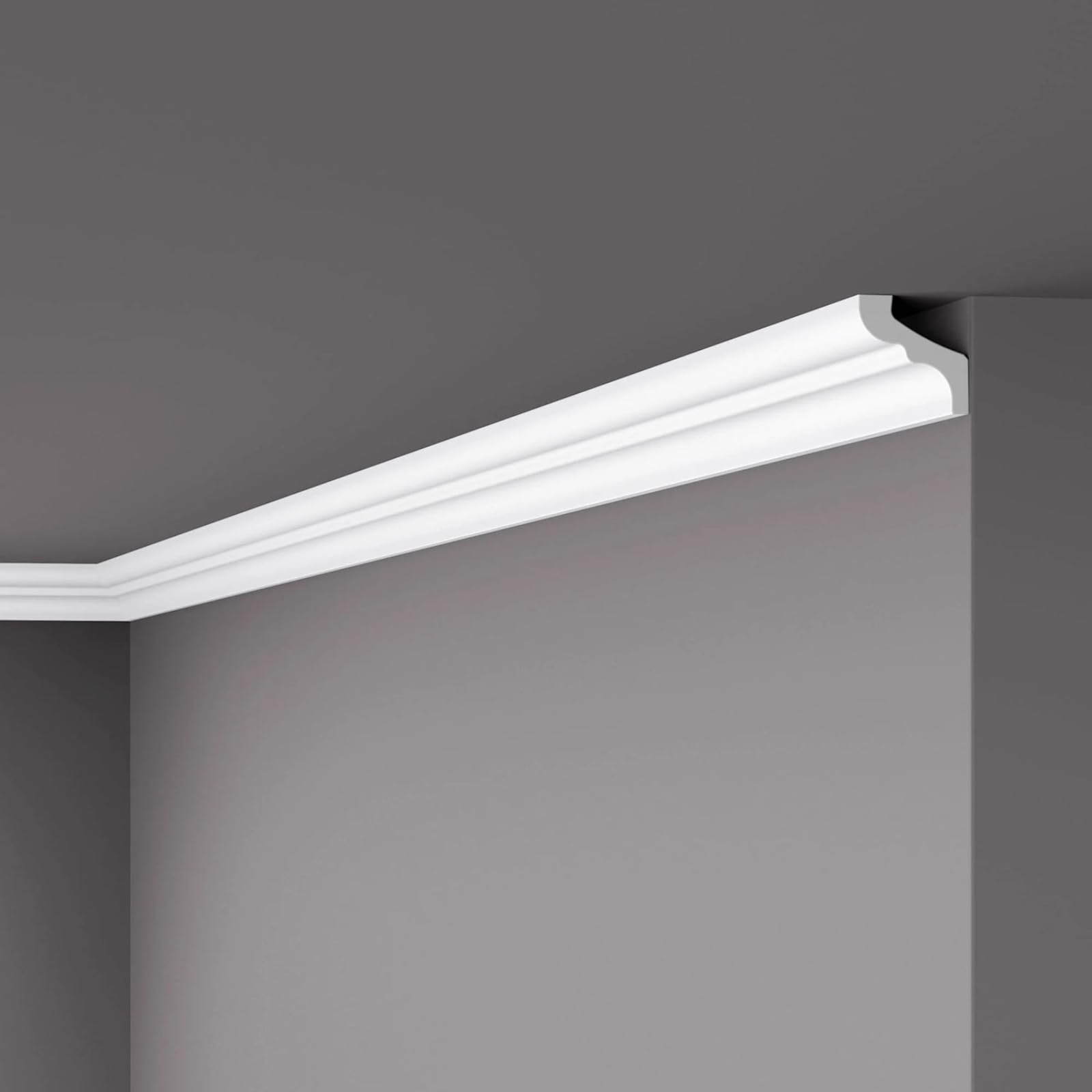 Cornici in Polistirolo per Soffitto e Pareti – Modanature Decorative XPS Verniciabili – Set 5 Barre da 1,1 m (5,5 m Lineari) – Profili per Interni, Controsoffitti (Mod. 050100)