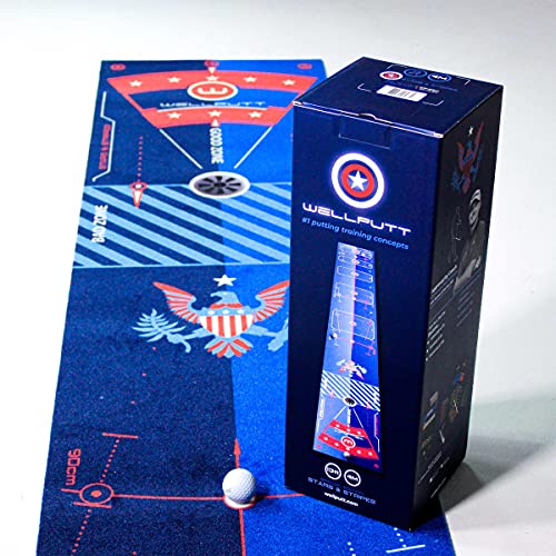 Wellputt - 13Ft Golf Putting Training Mat - Special Edition Stars & Stripes #TOP4