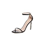 Stuart Weitzman Women's Nudist Curve 100 Patent Sandals, Black, 6 Medium US