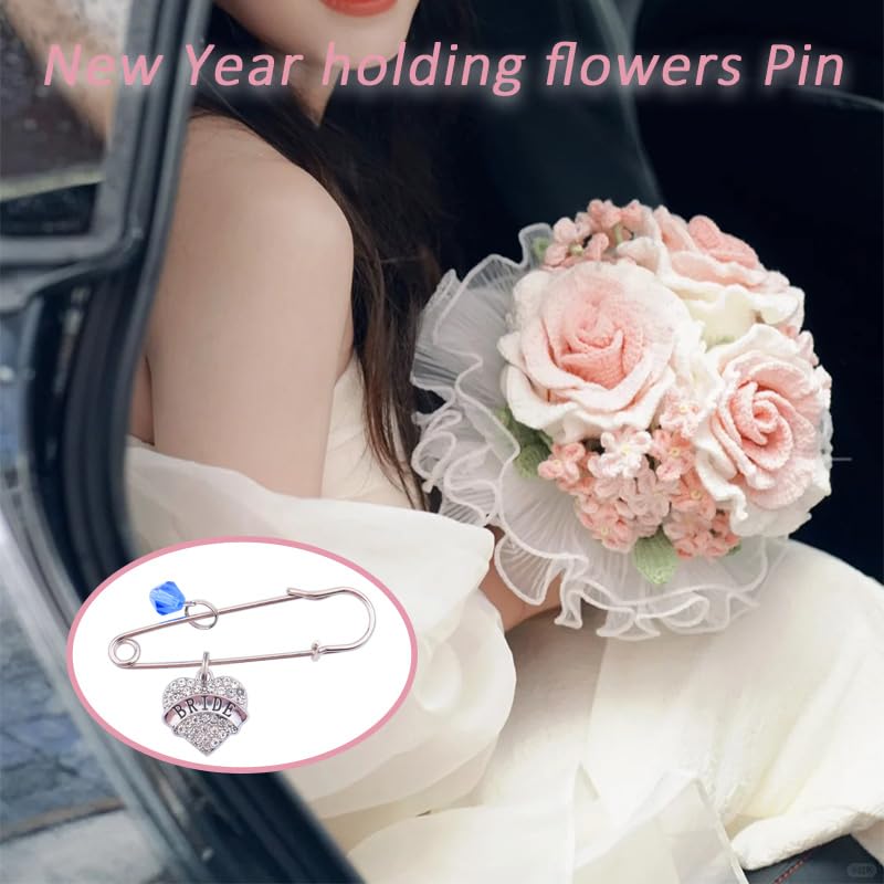 Image of Wedding Gift for Bride Wedding Gifts for Bride Bridal Bouquet Memorial Charm Brooches for Women Brides Bridal Shower Gifts for Friends Brooch Pin for Bridal Accessories for Women Brides