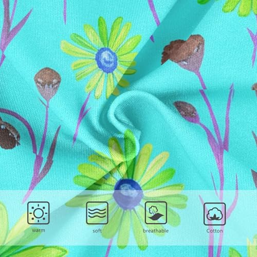 Green Daisies Wildflowers Blue Girls Underwear Toddler 2t Cotton Girl Panties Cute Florals Briefs Underpants3