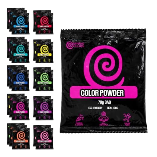 Chameleon Colors Colored Powder Packets, 70g ea, Fun Run, Color War, 25 Pk