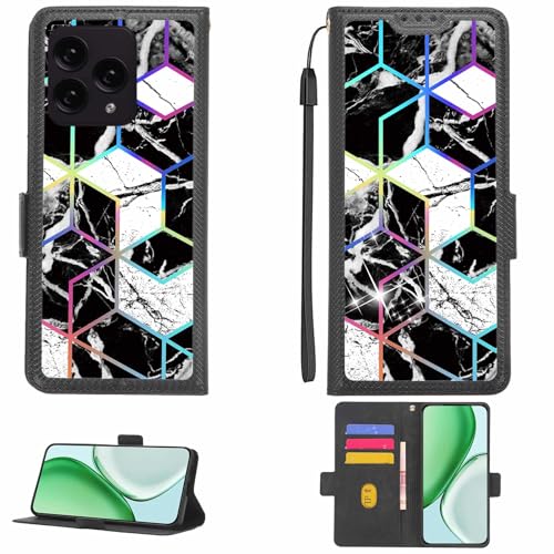 Aroepurt Case Compatible for Mobicel Ix Pro Phone Case Flip Cover [with Tempered Glass Screen Protector][RFID Blocking][Colorful Reflect Light] LPT-HS