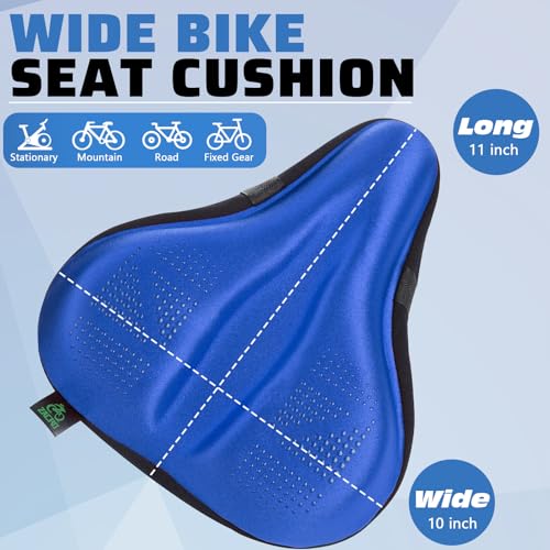 Zacro Bike Seat Cover Big Size, Gel Padded Wide Cushion for Bike Saddle, Adjustable Bike Seat Cushion for Men Women, Compatible with Peloton, Cruiser Bicycle Seats...