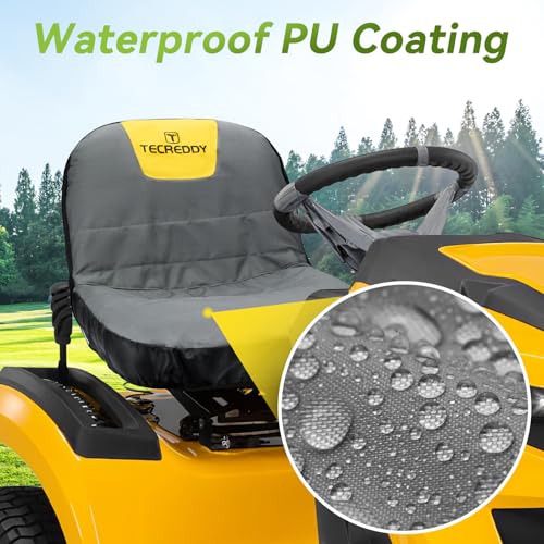 Image of Lawn Mower Seat Cover, Weatherproof Heavy Duty Tractor Seat Cover Compatible with Husqvarna Craftsman Toro John Deere Cub Cadet Riding Lawn Mower Tractor, Medium