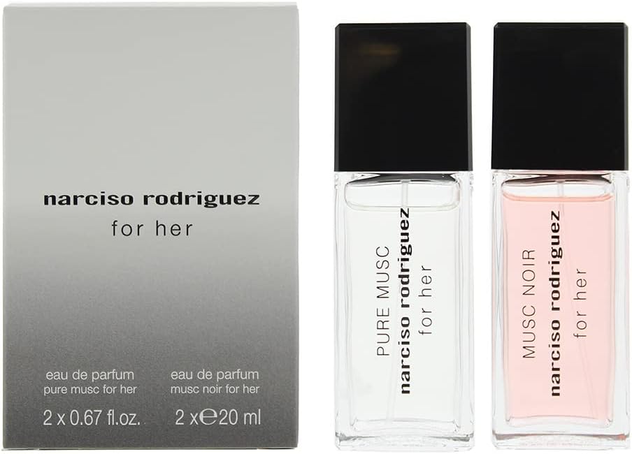 Narciso Rodriguez 2 Piece Gift Set: For Her Musc Noir Eau De Parfum 20ml - For Her Pure Musc Eau De Parfum 20ml