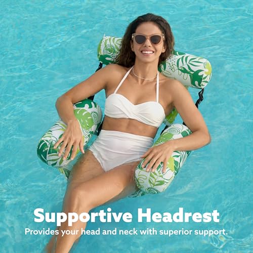 Image of SLOOSH Inflatable Pool Floats Adult,2 Packs Floating Lounge Chairs,Blow up Pool Noodles for Adult Heavy Duty,Floating Chair for Party Summer Water Beach Lake Fun